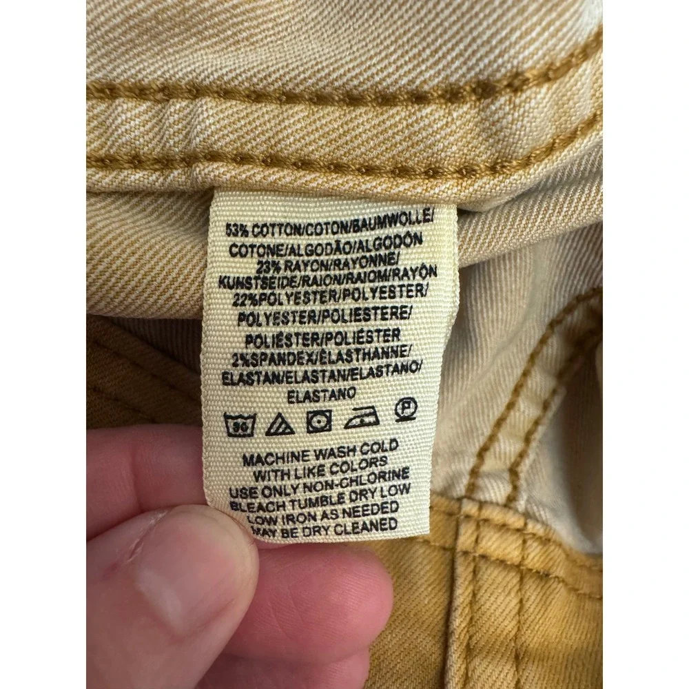 Free People Modern Femme Mustard Yellow Denim Mini Skirt Size 6 Boho